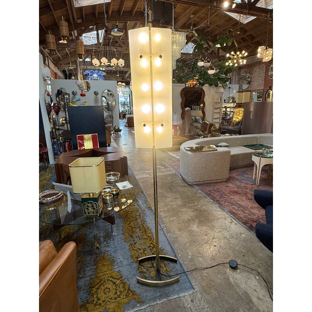 1950s Angelo Lelii Opaline Glass Floor Lamp For Sale - Image 9 of 13