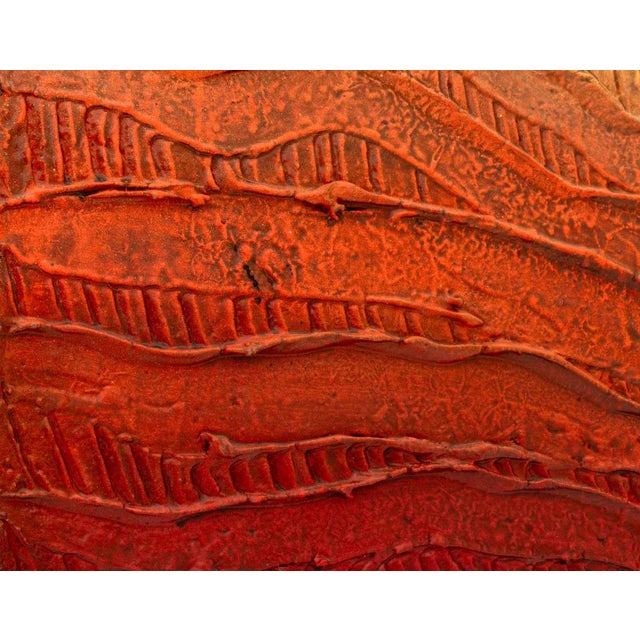 Early 21st Century Illegibly Signed Abstraction in Red Mixed Media For Sale - Image 5 of 7