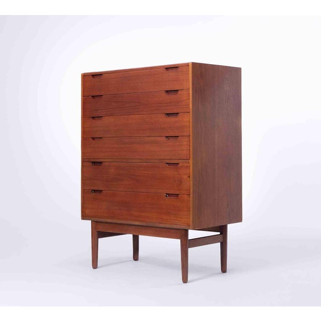 A finely crafted Danish Modern chest of drawers designed by Svend Langkilde and produced by Langkilde Møbler, Copenhagen,...