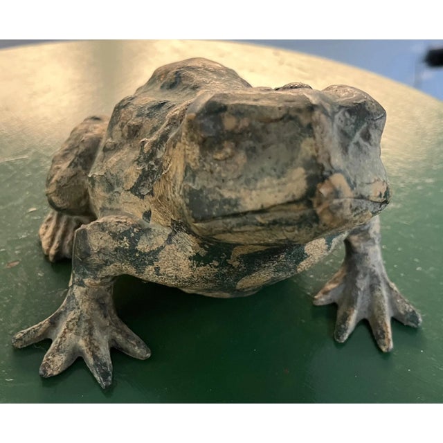 Japanese Patinated Bronze Figure of a Toad or Frog For Sale - Image 11 of 12