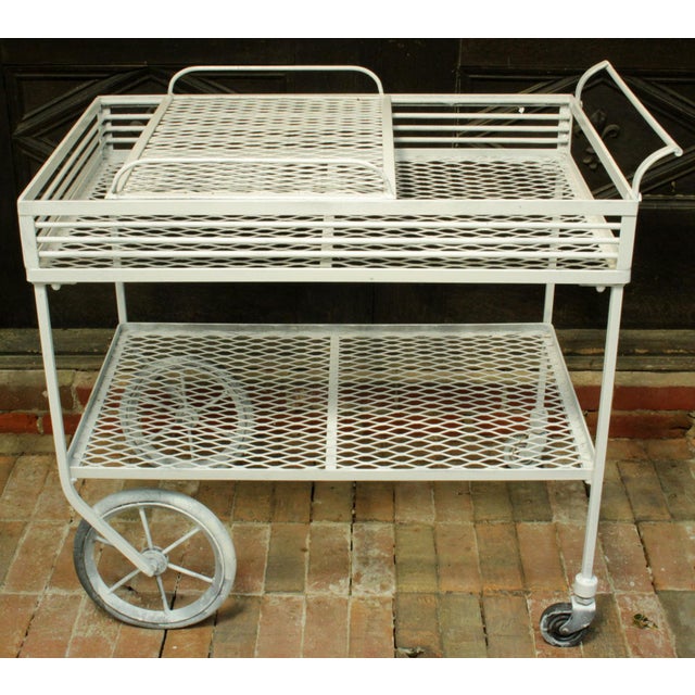 1940s Vintage Wrought Iron Patio Bar Cart Chairish