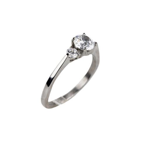 White metal ring with white Swarovski stones. Product size: 18.