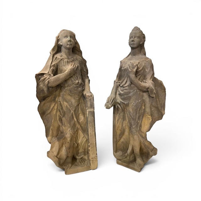 18th Century 18th Century German Pair of Stone Statues For Sale - Image 5 of 6