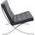 Ludwig Mies van der Rohe for Knoll, Barcelona chair upholstered in black leather, and with a steel frame. The chair is...