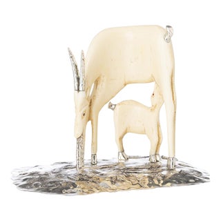 Luiz Ferreira, Gazelle Sculpture, Silver For Sale
