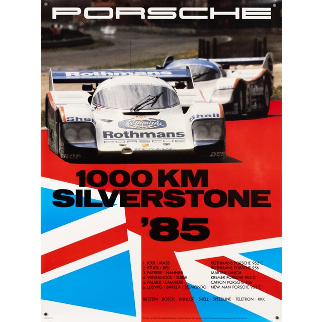 1000km Silverstone 1985 Original Motorsport Poster by Gruppe C For Sale - Image 9 of 9