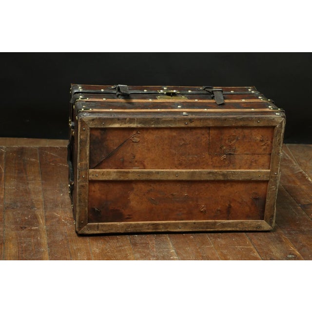 1920s 19th Century Domed Leather Trunk, 1920s For Sale - Image 5 of 11