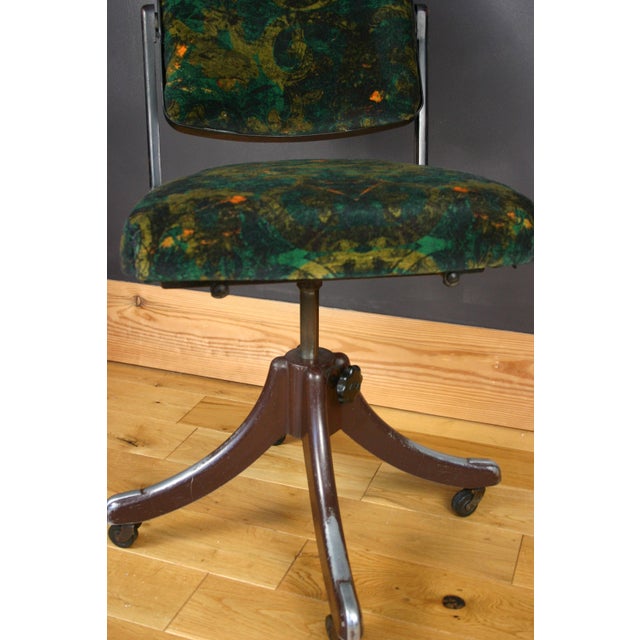 Vintage Tansad Industrial Swivel Chair in Blackpop Velvet, 1950s For Sale - Image 16 of 18