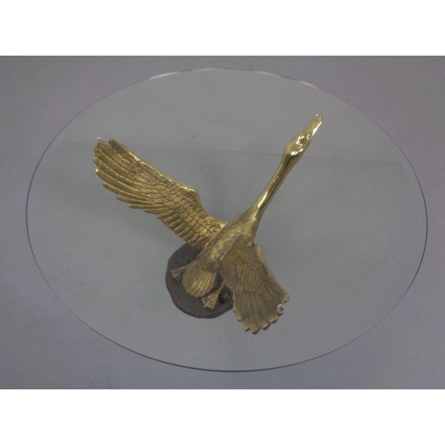 Black Regency Swan Coffee Table in Brass and Glass, France, 1960s For Sale - Image 8 of 18