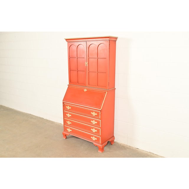 A gorgeous Georgian or Chippendale style bureau with drop front secretary desk In the manner of Baker Furniture USA, Circa...