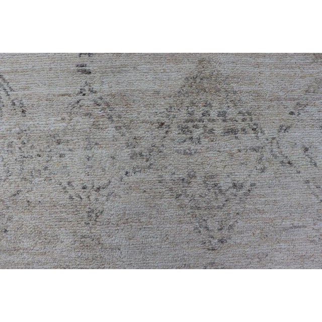 2020s Long Modern Gallery Runner in Neutrals With Moroccan Styled Diamond Design For Sale - Image 5 of 10