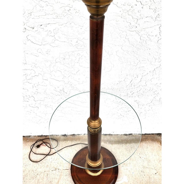 Wood Vintage Floor Lamp With Table For Sale - Image 7 of 14