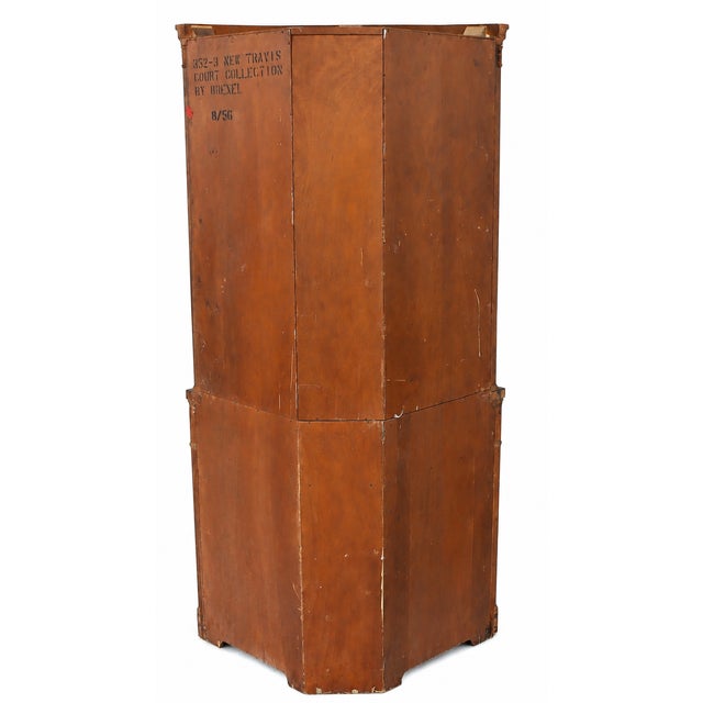 Brown 1950s Vintage Drexel New Travis Court Bow-Front Corner China Cabinet For Sale - Image 8 of 15