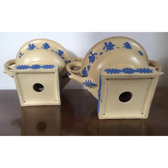 Ceramic Early 19th Century English Regency Wedgwood Vase Urns of Greek Kantharos - A Pair For Sale - Image 7 of 11