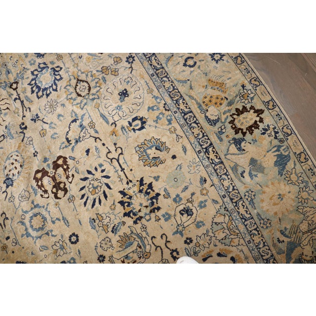 Textile Antique Zabihi Collection Pictorial Tabriz Angel Border Rug - 6'6" x 10'2" For Sale - Image 7 of 8