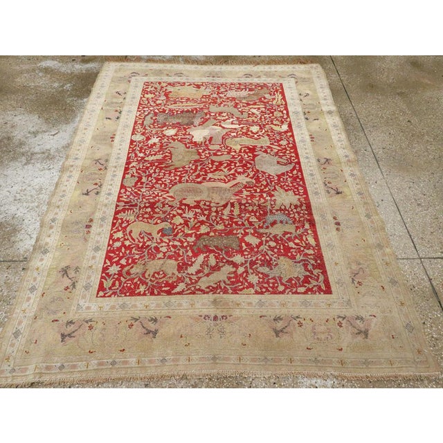 Galerie Shabab Collection Early 20th Century Turkish Kayseri Pictorial Rug For Sale - Image 4 of 10