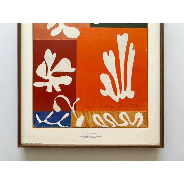 Henri Matisse Henri Matisse Vintage 1989 Modernist Lithograph Print Framed Museum Poster " Snow Flowers " 1951 For Sale - Image 4 of 18