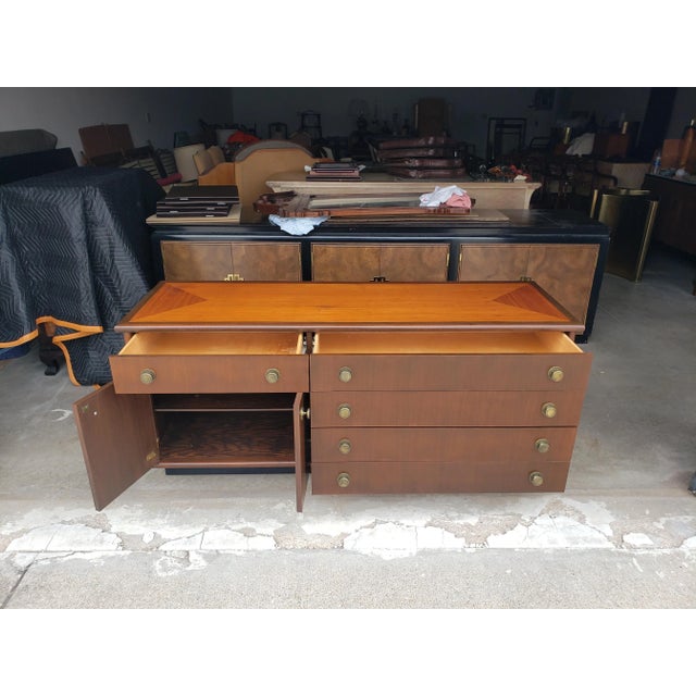 Vintage 1950's Edward Wormley for Dunbar Lacquered Mahogany Chest For Sale - Image 9 of 12
