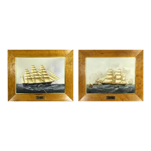 Wedgwood Porcelain Plaques of Ships- the Clipper Ship, Great Republic & Clipper Ship Hurricane