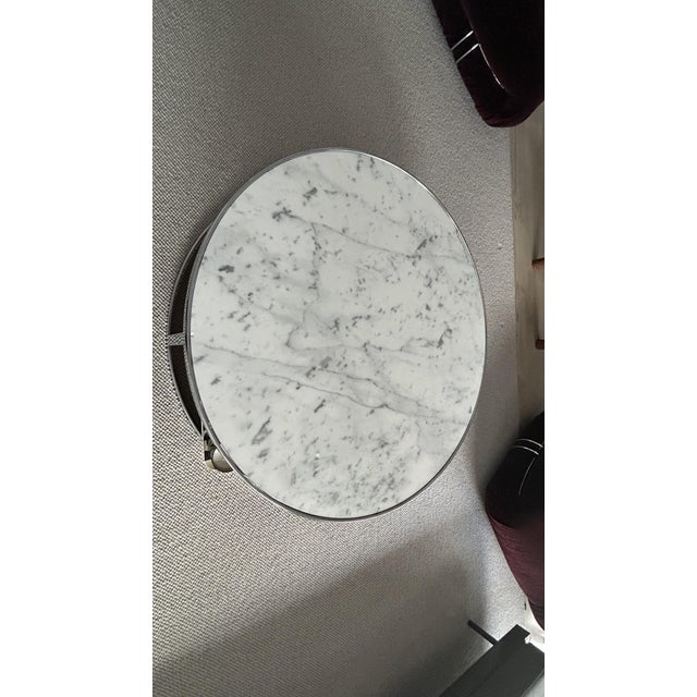 Stone Huber Table in Carrara Marble and Chrome by Rodolfo Dordoni for Minotti, 2004 For Sale - Image 7 of 12