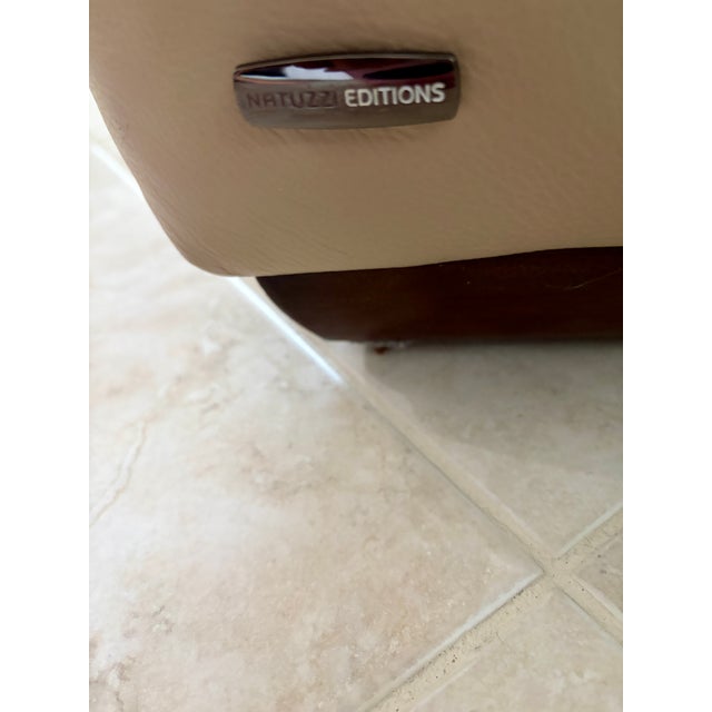 Natuzzi Editions Mocha Colored Leather Sofa For Sale In Naples, FL - Image 6 of 11