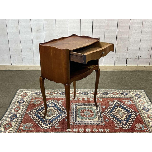 Louis XV Cherry Wood Nightstand, 1950s For Sale - Image 6 of 7