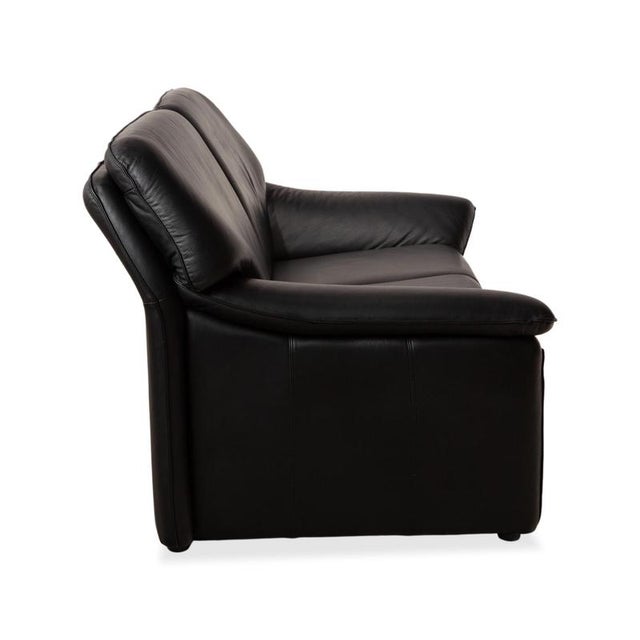 Animal Skin Black Leather Atlanta Two-Seater Sofa by Lauser For Sale - Image 7 of 10