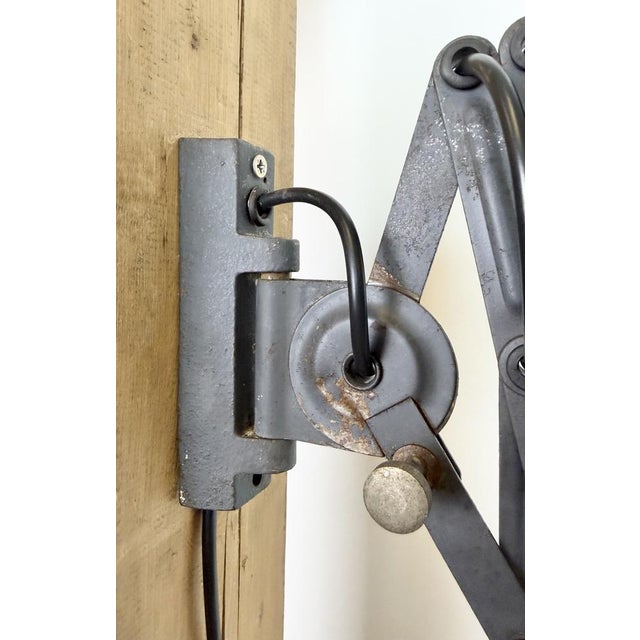Grey Industrial Gooseneck Scissor Wall Lamp from Elektroinstala, 1960s For Sale - Image 13 of 18