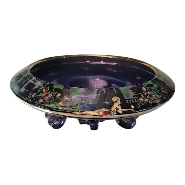 Wilkinson Lustre Glazed Decorated Porcelain Footed Centerbowl For Sale