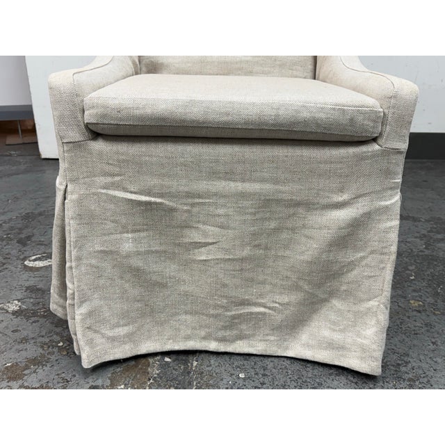 Restoration Hardware Faye Slipcovered Desk Chair on Casters For Sale - Image 9 of 12