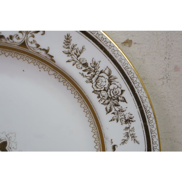 Vintage Wedgwood X2830 Gilt Gold Floral Acanthus Leaf Dinner Plates 11" - Set of 12 For Sale - Image 6 of 11