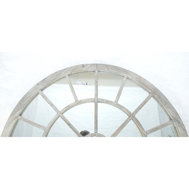 Country Style Large Dome Shape 47x79" Wall Mirror Distressed Finish Wood For Sale - Image 10 of 11