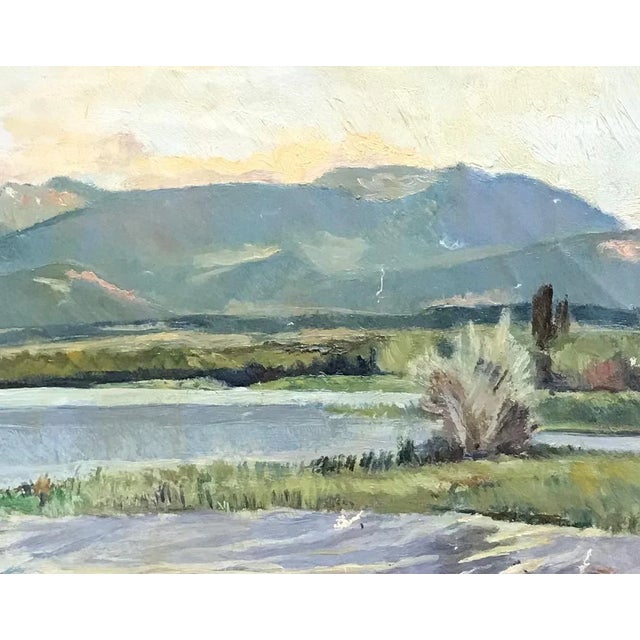 Rustic Isaac Charles Goetz, Mountain, Oil on Canvas For Sale - Image 3 of 6