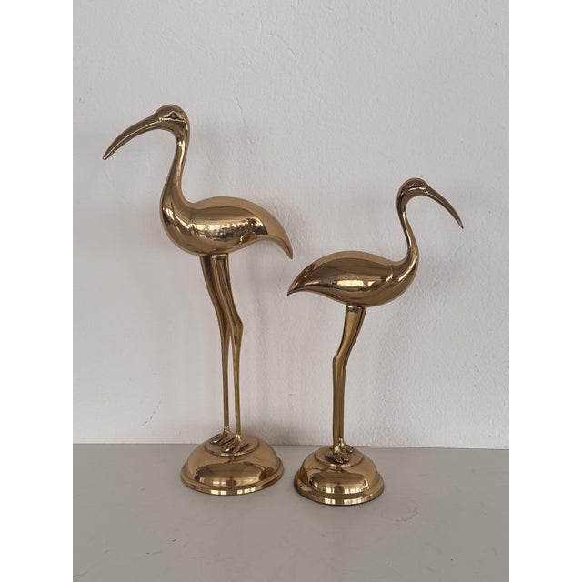 Vintage Italian Brass Cranes, 1970s, Set of 2 For Sale - Image 12 of 13