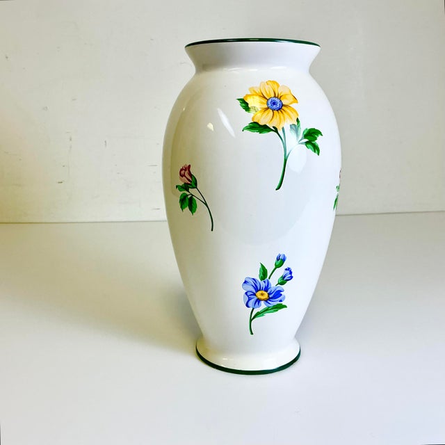 1996 Vintage Portuguese Hollywood Regency Tiffany & Co Porcelain Vase For Sale - Image 9 of 18