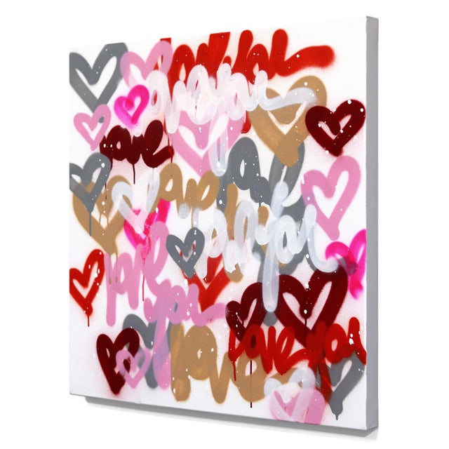 Sweet and Yummy - Pink Red Abstract Heart Graffiti Original Artwork by Amber Goldhammer For Sale In Los Angeles - Image 6 of 9