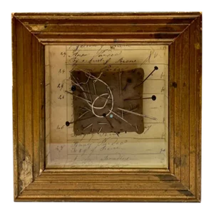 Vintage Late 20th Century Folk Art Shadow Boxes of Sewing Implements, "Chairs on an Errand"