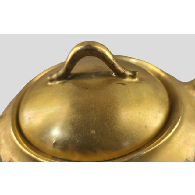 Ceramic Vintage Kpm Hand Painted Floral Gilded Cream & Sugar Set- 2 Pieces For Sale - Image 7 of 9