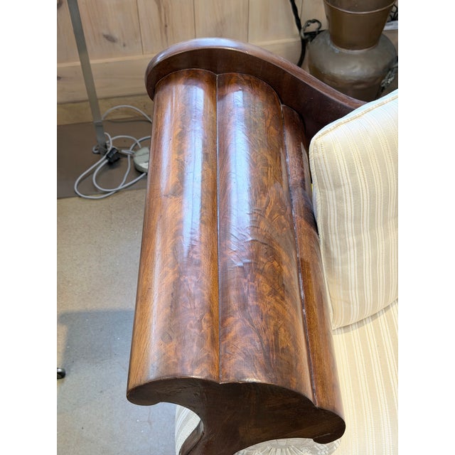 Early 19th Century Circa 1830 American Empire Flame Mahogany Scroll Arm Sofa For Sale - Image 5 of 11