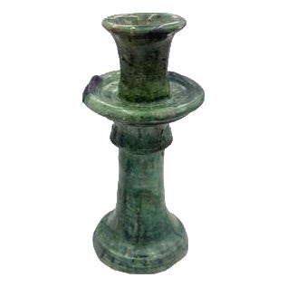 Moroccan Tamegroute Glazed Candlestick Holder For Sale