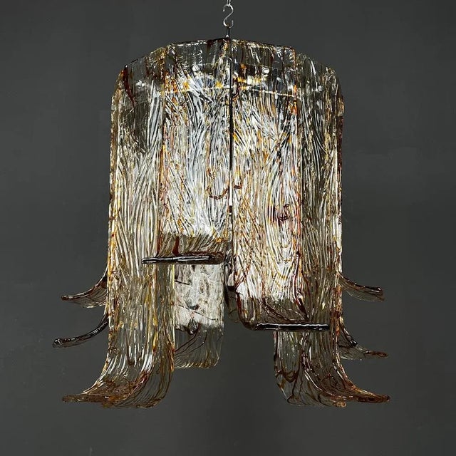Large Vintage Murano Glass Chandelier from AV Mazzega, Italy, 1970s For Sale - Image 13 of 13