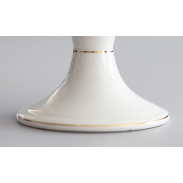 Antique Belgian White Ironstone Gilt Pedestal Compote For Sale In Houston - Image 6 of 10
