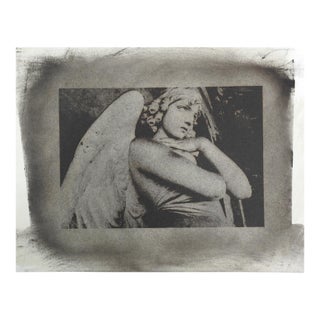 Late 20th Century Gray Tones Monteverde Angel Sculpture Photograph For Sale