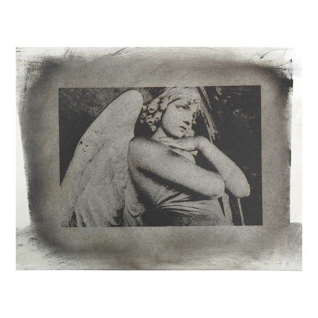 Late 20th Century Gray Tones Monteverde Angel Sculpture Photograph For Sale