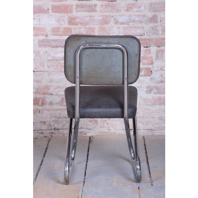 1930s Bauhaus Chair in Genuine Leather and Chrome, 1930s For Sale - Image 5 of 9