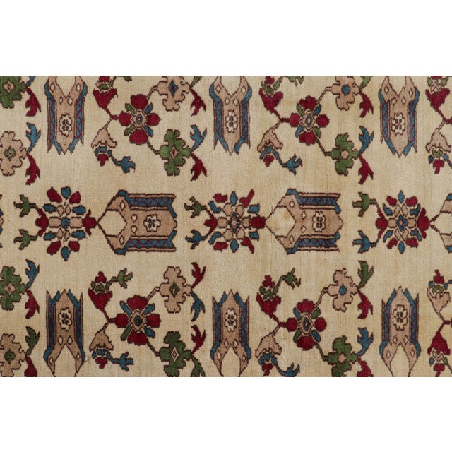 Traditional Vintage Turkish Rug in Beige With Colorful Floral Patterns, From Rug & Kilim For Sale - Image 3 of 8