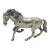 Vintage Italian Handmade Genuine Silver Galloping Horse Large Figurine From Arezzo, 1970s Solid 800 Silver Equestrian Animal Statue Decor For Sale