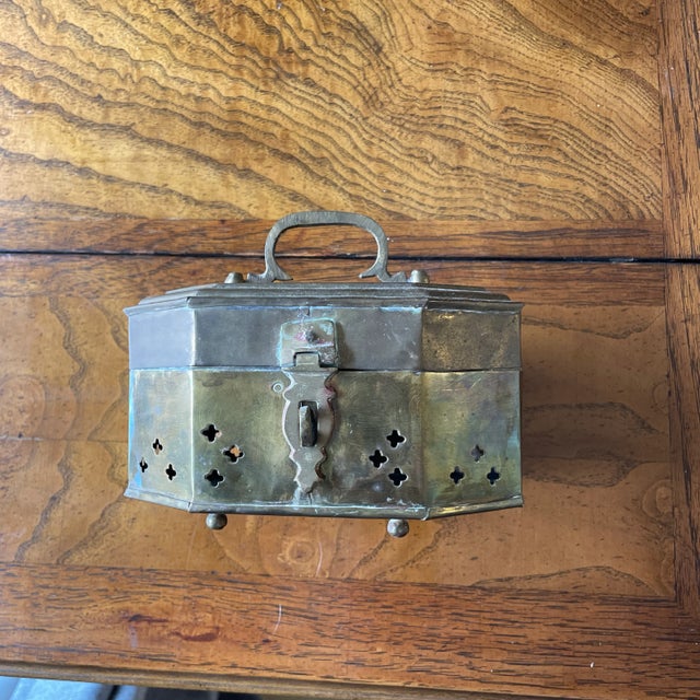 Boho Chic Pierced Brass Cricket Box For Sale - Image 3 of 8