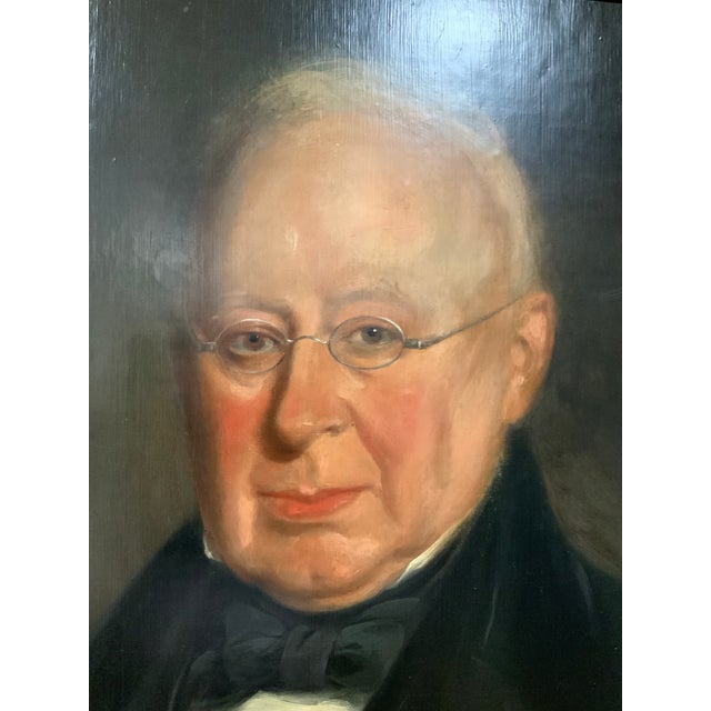 Mid 19th Century Antique 19th Century Oil Portrait of a Gentleman in Heavy Gilt Frame – Victorian Marouflage Painting For Sale - Image 5 of 12