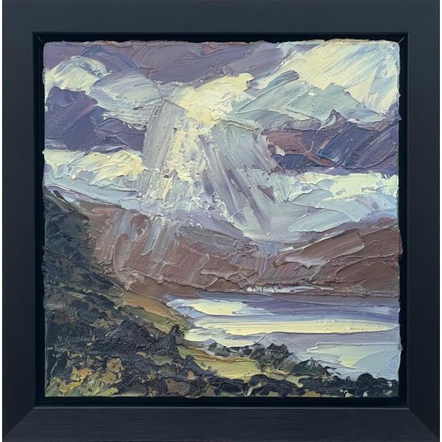 Impasto Oil Painting of Derwent Water in Keswick in the Lake District of England 2011 For Sale